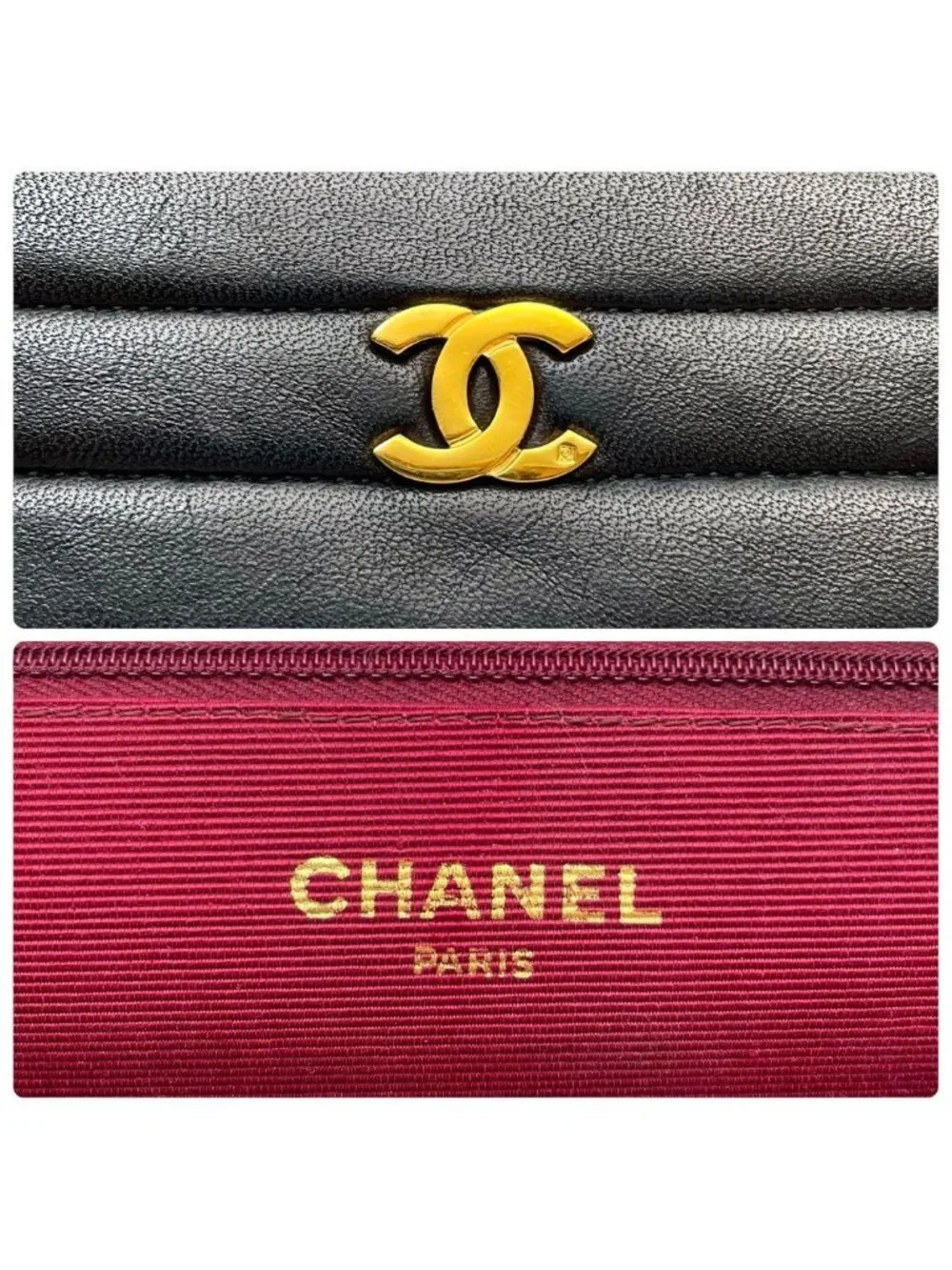 Chanel Lambskin Diagonal Stitch Chain Shoulder Bag CC Logo